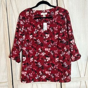 CJ Banks Floral Blouse